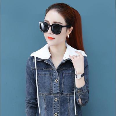 ÁO KHOÁC JEAN NỮ PHỐI NÓN TRẮNG - NK332